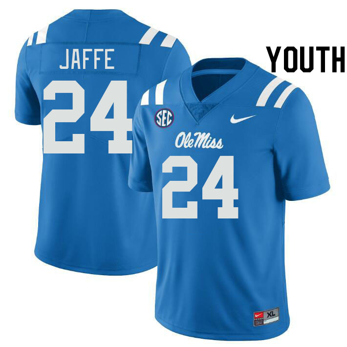 Youth #24 Andy Jaffe Ole Miss Rebels College Football Jerseys Stitched-Power Blue